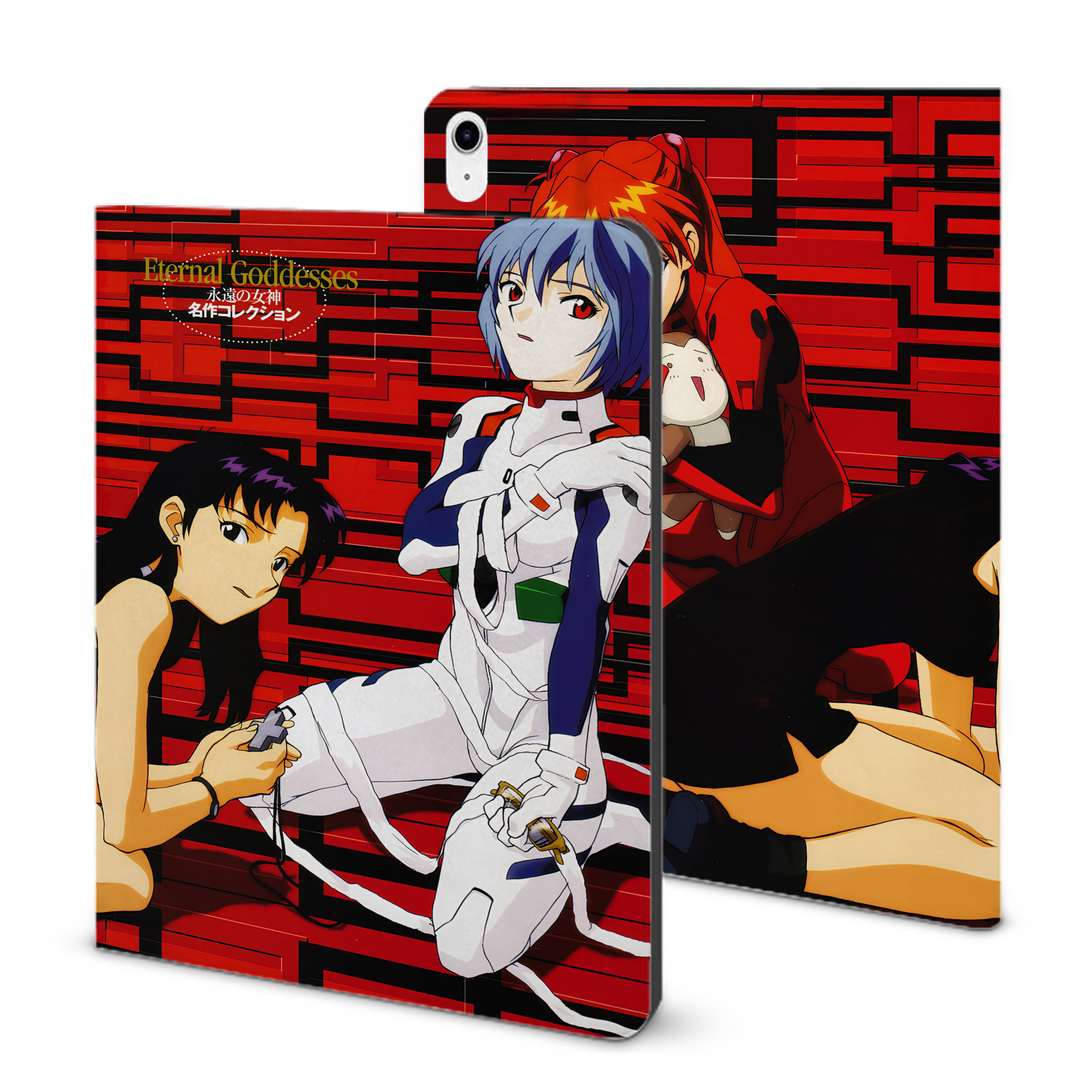 （画像用） EVA 新世紀エヴァンゲリオン IPad ケース ブック型 PUレザー TPU 耐衝撃 軽量 薄型 ペン収納なし 全面保護 IPad 各モデル対応